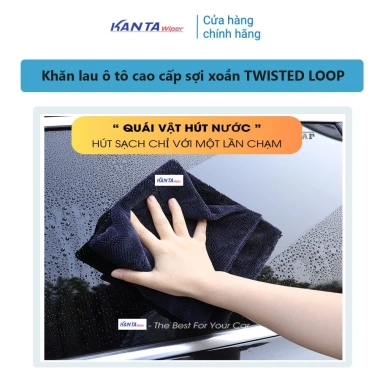 Khăn lau ô tô Không Đổ Lông Twisted Loop 600G-1.300G Siêu Thấm Microfiber Kanta