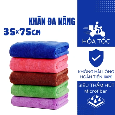Khăn lau ô tô xe máy Microfiber không sổ lông 35x75cm siêu thấm hút - Vệ sinh nhà bếp bàn kính Nhật Bản Mart 21.000₫ 2