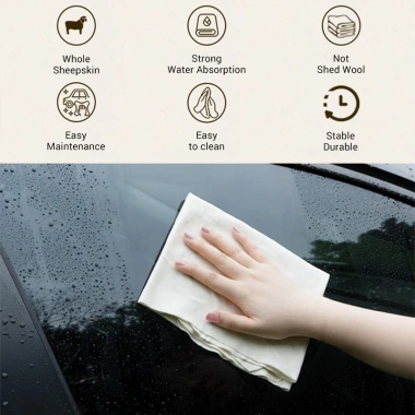 Khăn lau rửa xe hơi SEAMETAL da lộn cừu – Thấm hút nước tốt, đa năng, giá chỉ 67.716₫