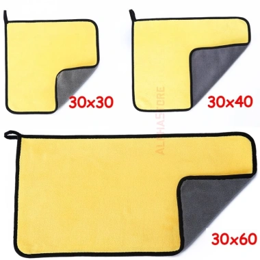 Khăn Lau Siêu Thấm 2 Lớp Microfiber Dày 600GSM - Lau Xe, Bếp, Giày, Giá 19.000
