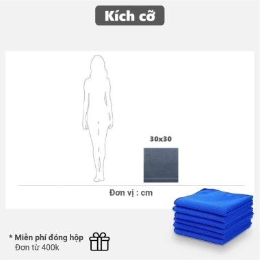 Khăn lau Spa 30x30cm LotusTowel 100% Microfiber Cao Cấp – Mềm Mịn, Thấm Hút, Không Ra Màu, 5.900₫