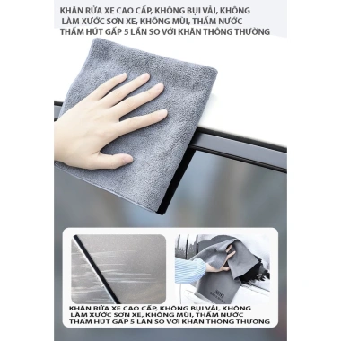 Khăn lau SUITU 2 mặt siêu sạch, thấm hút mạnh, không rụng lông - Giẻ lau xe hơi ô tô cao cấp giá 25.000 VND