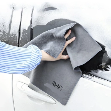 Khăn lau SUITU 2 mặt siêu sạch, thấm hút mạnh, không rụng lông - Giẻ lau xe hơi ô tô cao cấp giá 25.000 VND