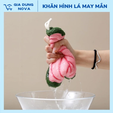 Khăn Lau Tay Hình Lá May Mắn - Microfiber thấm hút nhanh, kháng khuẩn không mùi, trang trí nhà cửa, chỉ 29.900₫