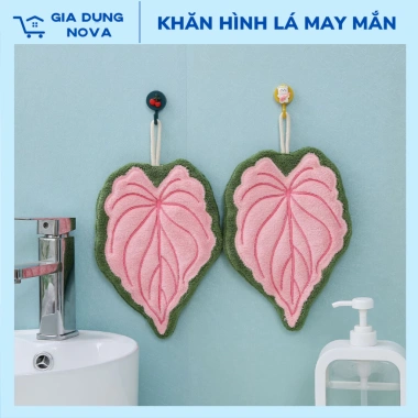 Khăn Lau Tay Hình Lá May Mắn - Microfiber thấm hút nhanh, kháng khuẩn không mùi, trang trí nhà cửa, chỉ 29.900₫