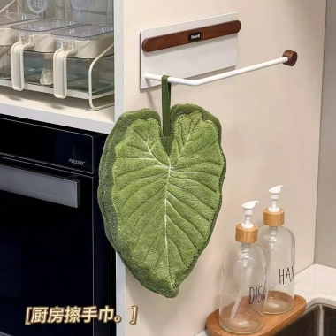 Khăn Lau Tay Hình Lá May Mắn - Microfiber thấm hút nhanh, kháng khuẩn không mùi, trang trí nhà cửa, chỉ 29.900₫