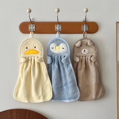 Khăn lau tay hình thú siêu mềm có móc treo - Dễ thương, đa mẫu, dùng mọi không gian HP389