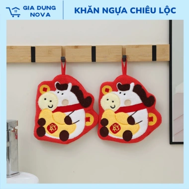 Khăn Lau Tay Tài Lộc Tết 2.026 Treo Bếp – Microfiber thấm hút nhanh, decor Tết