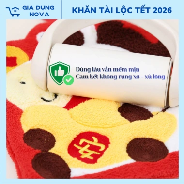 Khăn Lau Tay Tài Lộc Tết 2.026 Treo Bếp – Microfiber thấm hút nhanh, decor Tết