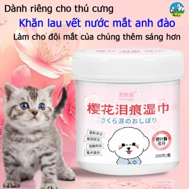Khăn Lau Thú Cưng Bipanda - Bỏ Nước Mắt, Lau Mắt, Chăm Sóc Tai cho Mèo và Chó