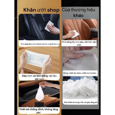 Khăn Lau Ướt TGPKOT94 - Vệ sinh nội thất ô tô, bảo vệ da giày, túi, áo - Dưỡng bóng, làm sạch nhanh, giá 23.000₫