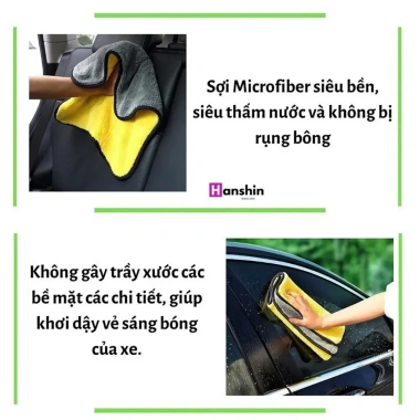 Khăn Lau Xe Chuyên Dụng Vàng Xám 30x30/30x60 cm - Giá Tốt Dùng Ô Tô & Gia Đình