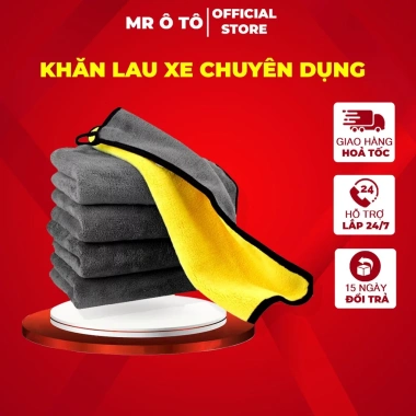 Khăn Lau Xe Đa Năng Microfiber 2 Mặt Siêu Thấm, Mềm Mịn, Giá 15.000 VND - KLX001