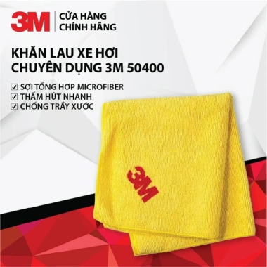 Khăn Lau Xe Hơi 3M PN50.400 Microfiber Không Trầy Xước Màu Vàng 32x36cm 59.000đ