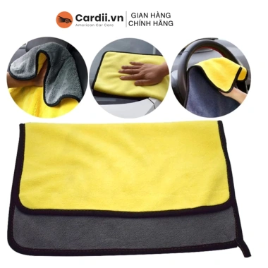 Khăn Lau Xe Hơi Ô Tô Cardii 600gsm Siêu Thấm Không Rụng Lông Không Phai Màu - 20.000₫