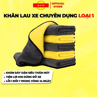 Khăn Lau Xe MICROFIBER 2 Mặt Siêu Thấm Hút Rửa Xe Hơi, Xe Máy - Giá chỉ 15.000đ
