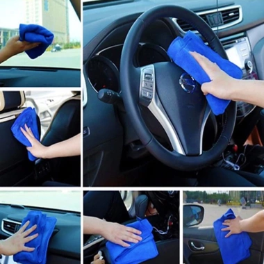 Khăn Lau Xe Microfiber 25x25cm - Thấm hút đa năng, lau bàn ghế, rửa ô tô, xe máy - 15.000đ
