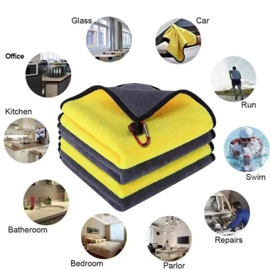 Khăn lau xe microfiber 30cm cao cấp không rụng lông - Siêu thấm, dùng cho ô tô, xe máy, giá 3.500 9