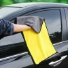 Khăn lau xe ô tô 2 lớp Microfiber siêu thấm, lau bếp, kính, lông cừu san hô - 15.000₫