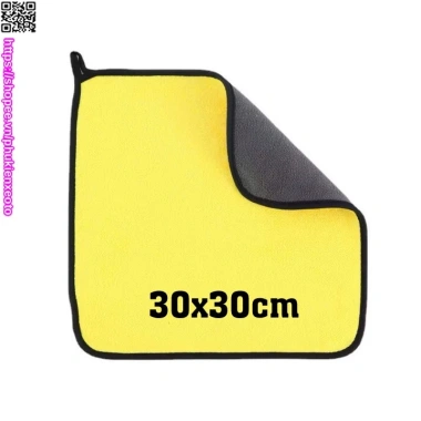 Khăn Lau Xe Ô Tô 2 Lớp Siêu Thấm Hút Sợi MicroFiber - Siêu Sạch, Giá Chỉ 8.350đ 8