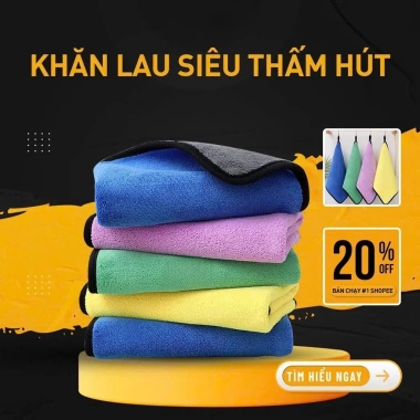 Khăn Lau Xe Ô Tô 3M Sợi Microfiber Mềm Mịn - Chuyên Dụng, Giá 12.000đ