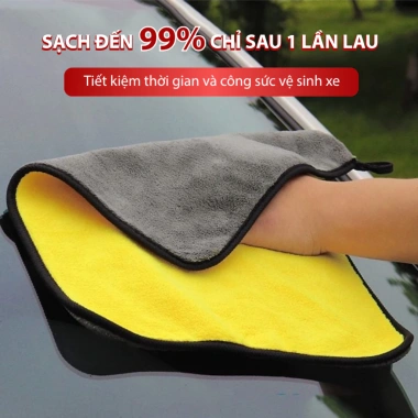 Khăn lau xe ô tô cao cấp XCHAT 2 mặt 2 lớp thấm hút mạnh, sạch an toàn, chỉ 15.000 VND 2