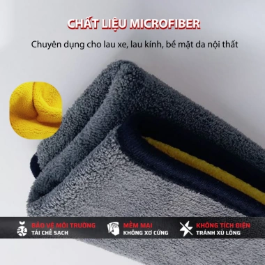Khăn lau xe ô tô cao cấp XCHAT 2 mặt 2 lớp thấm hút mạnh, sạch an toàn, chỉ 15.000 VND 3