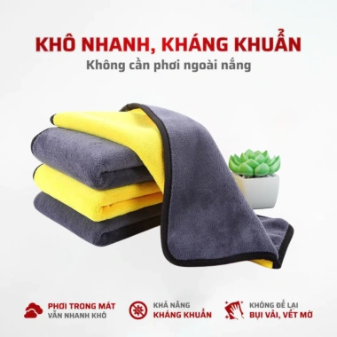 Khăn lau xe ô tô cao cấp XCHAT 2 mặt 2 lớp thấm hút mạnh, sạch an toàn, chỉ 15.000 VND 6