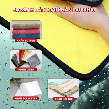 Khăn lau xe ô tô cao cấp XCHAT 2 mặt 2 lớp thấm hút mạnh, sạch an toàn, chỉ 15.000 VND 8