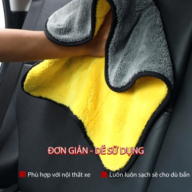 Khăn lau xe ô tô cao cấp XCHAT 2 mặt 2 lớp thấm hút mạnh, sạch an toàn, chỉ 15.000 VND 9