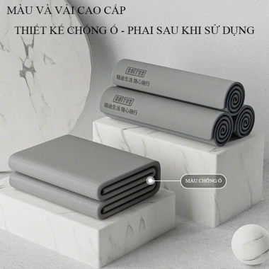 Khăn lau xe ô tô mềm mại 2 lớp cao cấp, thấm hút tốt, đa năng lau bếp, kính, tay - màu xám, bảo hành 1 đổi 1