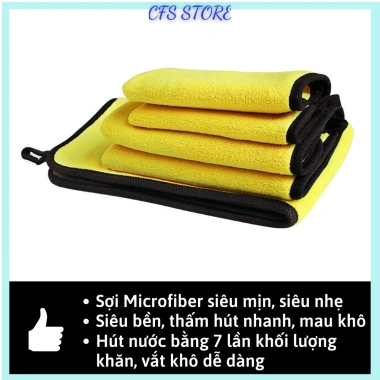 Khăn lau xe ô tô microfiber chuyên dụng – Lau nội thất nhanh sạch, giảm giá 20.500₫