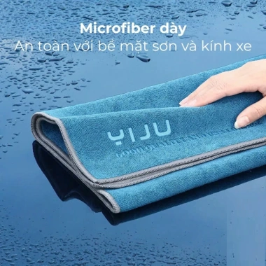 Khăn lau xe ô tô microfiber lông mịn dày, cách dệt mới, xanh cao cấp, đa năng lau bếp, giá 29.580₫ 4