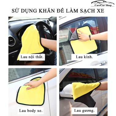 Khăn lau xe ô tô siêu dày dặn Microfiber cao cấp 2 mặt mềm mịn - Giá chỉ 14.000 VND 7