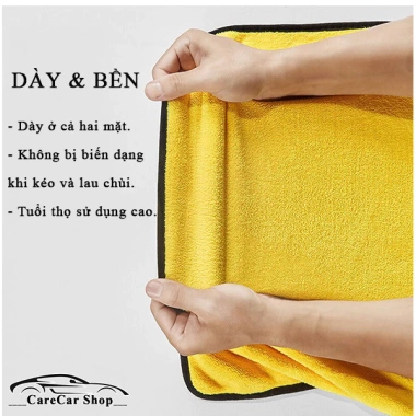 Khăn lau xe ô tô siêu dày dặn Microfiber cao cấp 2 mặt mềm mịn - Giá chỉ 14.000 VND 8