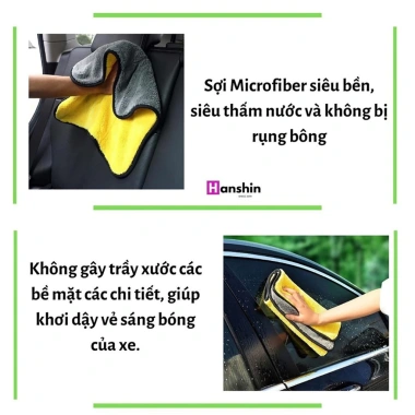 Khăn Lau Xe Ô Tô Siêu Thấm Hút MICROFIBER Không Rụng Lông – Giá 13.000