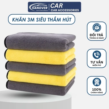 Khăn lau xe ô tô và lau kính Microfiber siêu thấm, không sơ rối, giá chỉ 13,999đ