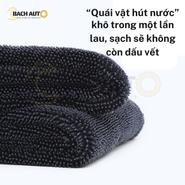 Khăn lau xe ô tô & xe máy BACH AUTO - Sợi 650GSM thấm nhanh, mềm mịn, không xước, 45.000₫