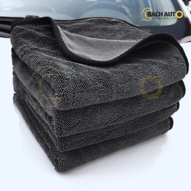 Khăn lau xe ô tô & xe máy BACH AUTO - Sợi 650GSM thấm nhanh, mềm mịn, không xước, 45.000₫
