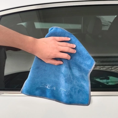 Khăn Lau Xe SEAMETAL Microfiber 2 Lớp Siêu Thấm Không Sơ Rối - Đa Năng Lau Ô Tô, Bếp, Kính 3