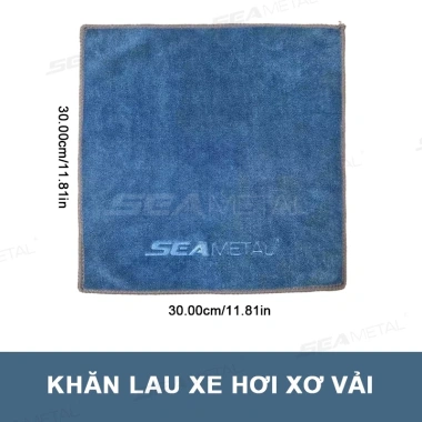 Khăn Lau Xe SEAMETAL Microfiber 2 Lớp Siêu Thấm Không Sơ Rối - Đa Năng Lau Ô Tô, Bếp, Kính 9