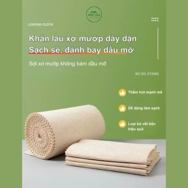 Khăn Lau Xơ Mướp Cao Cấp Đa Năng Tự Nhiên - Siêu Thấm, Tách Dầu, Giặt Dễ, 33.000₫ 3 Khăn Lau Xơ Mướp Cao Cấp Đa Năng Tự Nhiên - Siêu Thấm, Tách Dầu, Giặt Dễ, 33.000₫ 3