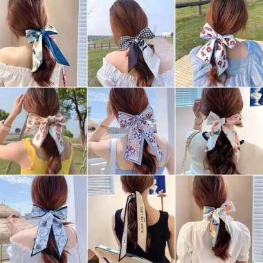 Khăn lụa đa năng quàng cổ, buộc tóc, turban nữ siêu xinh - Giá chỉ 12.500 VND (Giảm từ 15.875 VND)