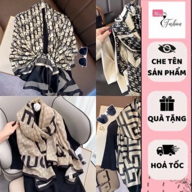 Khăn Lụa Dài Hoạ Tiết Kẻ Fen Sang Trọng - Khăn Choàng Cổ Lụa Mây Fashion 68.000₫