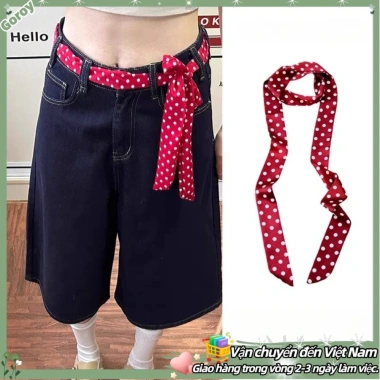 Khăn lụa mỏng cổ ruy băng họa tiết chấm bi - Phụ kiện thời trang nữ Giá 30.150₫