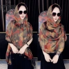 Khăn lụa nữ mỏng đôi có mũ trùm đầu đa năng, chống gió, chống cát, siêu nhẹ 6