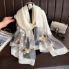 Khăn Lụa Sang Trọng Tmzjx Foulard Hijab Nữ Lớn, Thêu Hoa Thanh Lịch, Ren Mềm Mỏng, Giá Ưu Đãi 144.720₫ 7