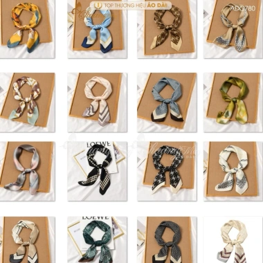 Khăn Lụa Satin Mỏ Quạ Phụ Kiện Đội Đầu Quàng Cổ cho Áo Dài Cách Tân Giảm Giá 18% 8