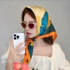 Khăn lụa trùm đầu HUMI 70x70cm – Bandana đa năng thắt nơ cá tính, quàng cổ thời trang 3