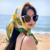 Khăn lụa trùm đầu HUMI 70x70cm – Bandana đa năng thắt nơ cá tính, quàng cổ thời trang 7